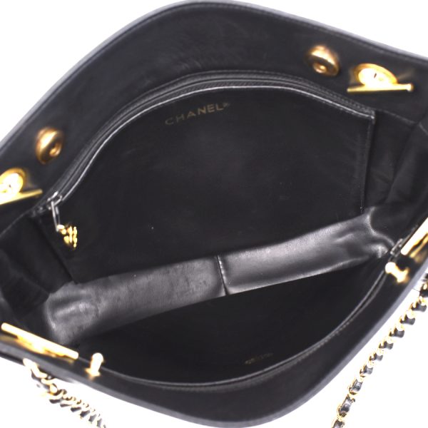 5000065884102421 8 Chanel Chain Shoulder Bag Matelasse Lambskin Leather Black Gold Hardware