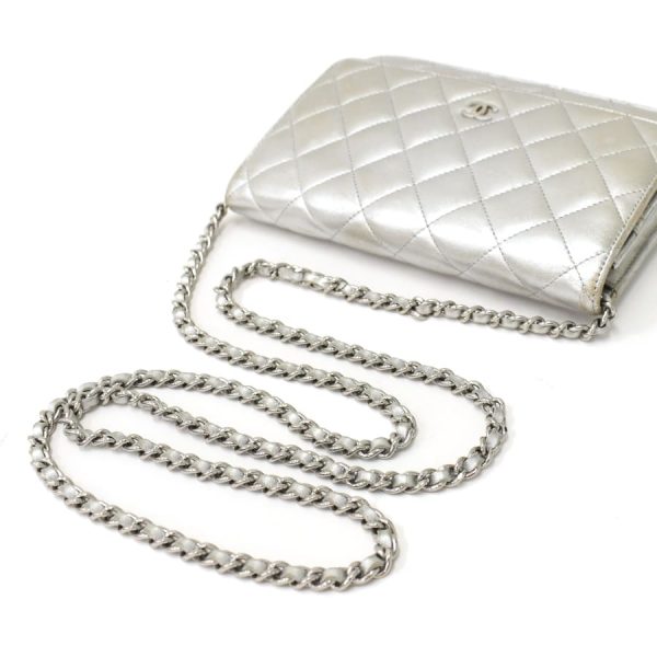 5000065884102431 7 Chanel Chain Shoulder Bag Wallet Mini Matelasse Coco Mark Silver