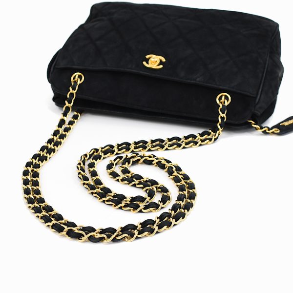 5000065884102453 7 Chanel Chain Shoulder Tote Bag Matelasse Suede Black Gold Hardware Coco Mark