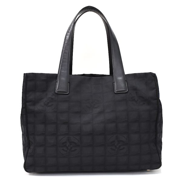 5000065884102509 3 Chanel Tote MM Handbag Travel Line Nylon Leather Black