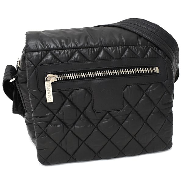 5000065884102515 1 Chanel Coco Cocoon Shoulder Bag Matelasse Nylon Black Crossbody