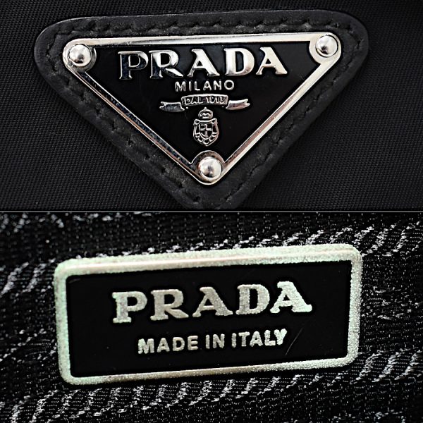 5000105884102803 9 Prada Shoulder Bag Crossbody Triangle Logo Nylon Leather Black