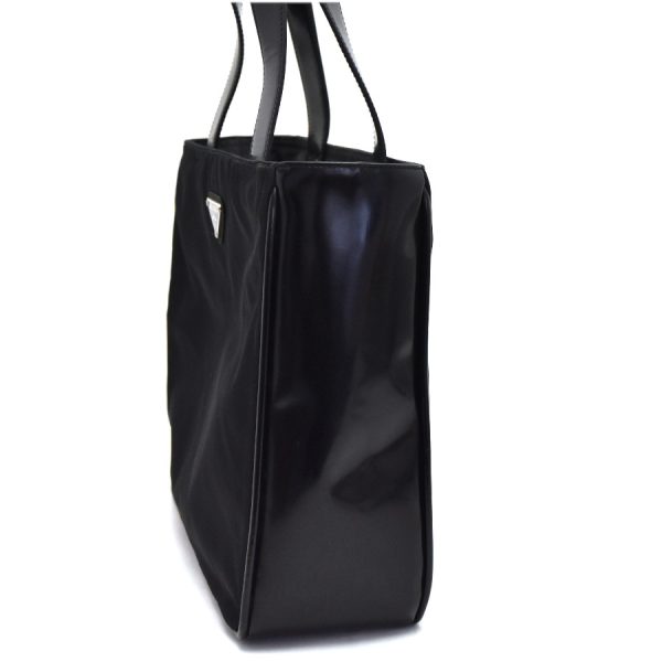 5000105884102990 2 Prada Tote Bag Nylon Patent Leather Black