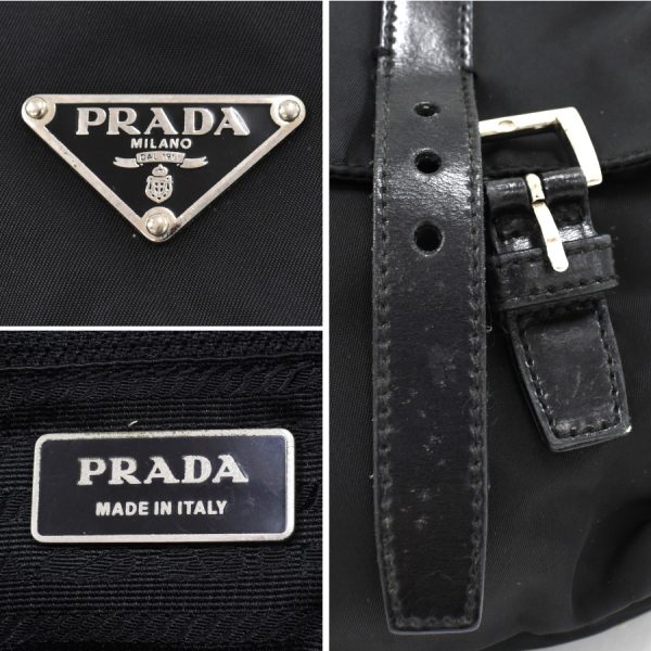 5000105884103025 9 Prada Messenger Shoulder Bag Nylon Leather Nero Black Triangle Logo