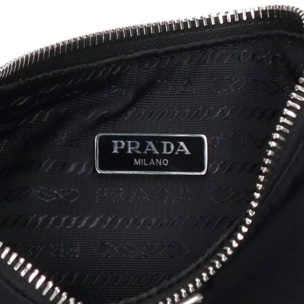 55052 230803 0271 4 Prada Nylon Chain Shoulder Bag Black