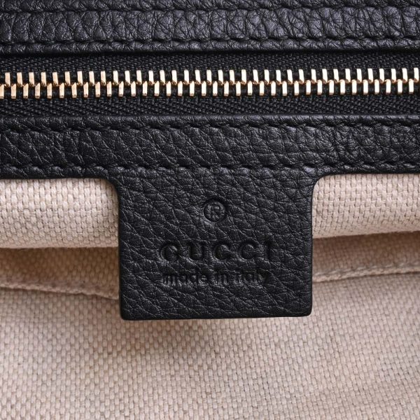 6 Gucci Soho G Leather Chain Tote Bag Black