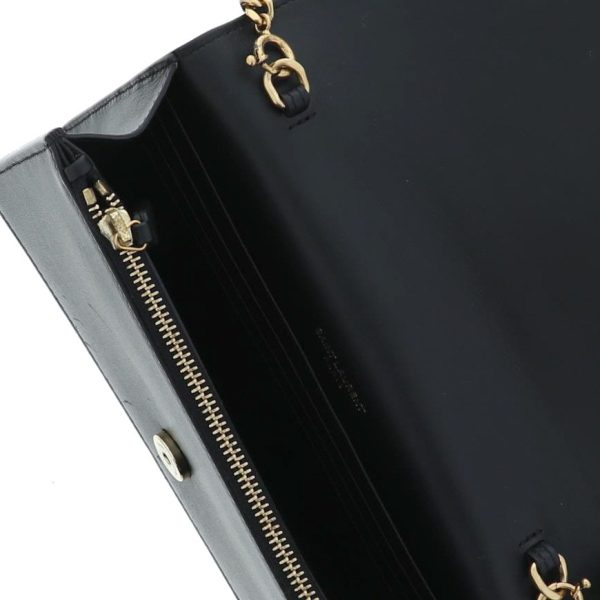 6 Saint Laurent Chain Wallet Black