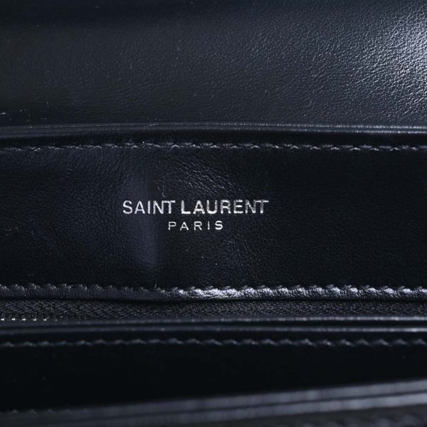 6 Saint Laurent Leather Shoulder Bag Black