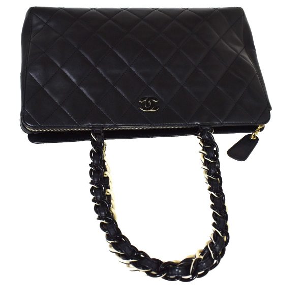 6 Chanel CC Logo Chain Tote Bag Black