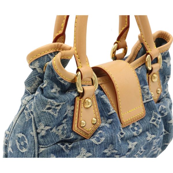 6 Louis Vuitton Monogram Denim Pleaty Handbag Mini Bag Blue