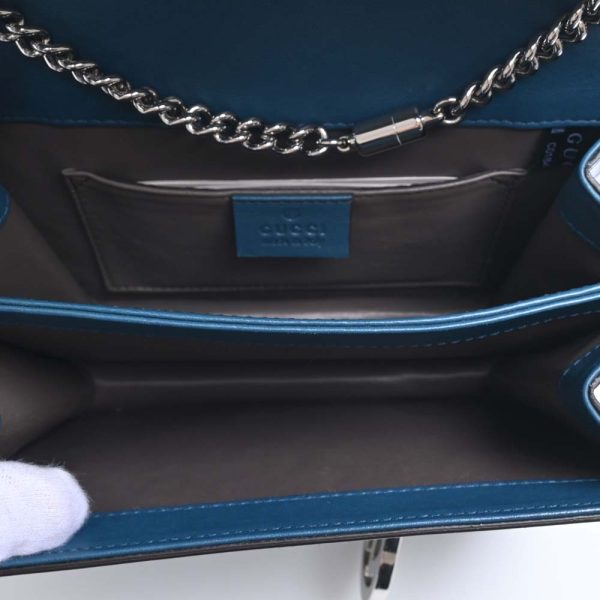 6 Gucci G Leather Chain Shoulder Bag Blue