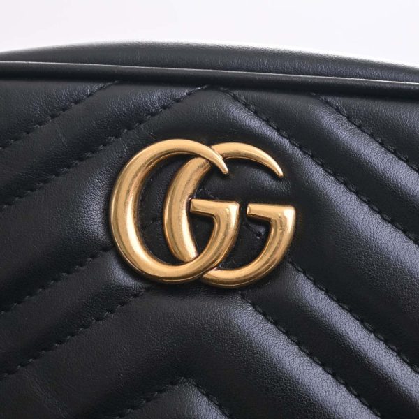 7 Gucci GG Marmont Leather Chain Shoulder Bag Black