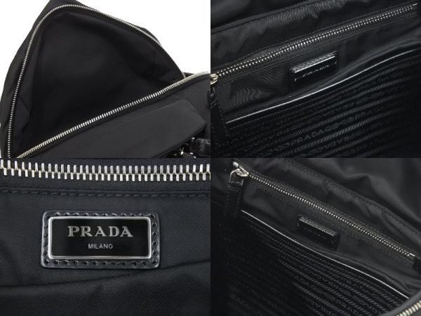 7 Prada Handbag Hobo Chignon Black Silver