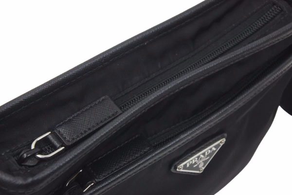 7 Prada Shoulder Bag Nylon Leather Black