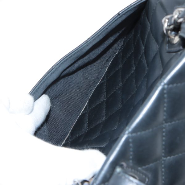 7 Chanel Lamb Leather Matelasse Chain Tote Bag Black