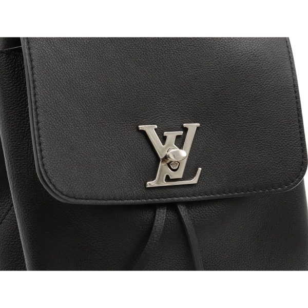 7 Louis Vuitton Lock Me Backpack Rucksack Calf Leather Black Noir