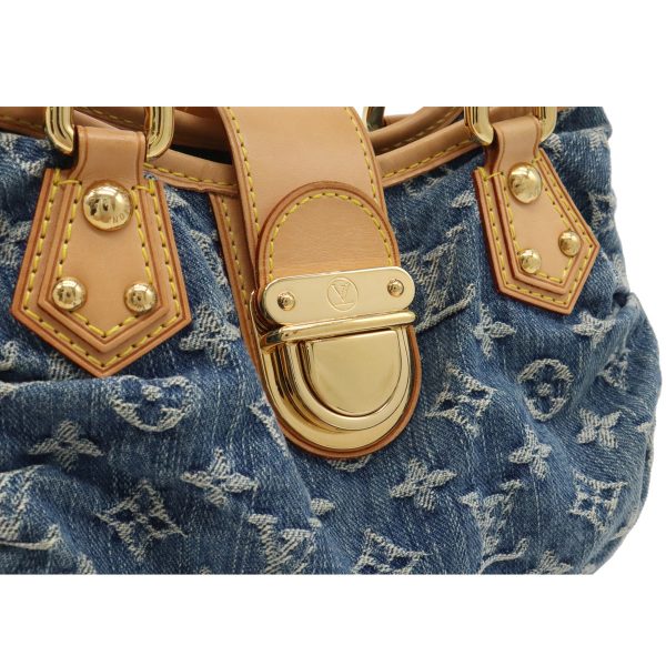 7 Louis Vuitton Monogram Denim Pleaty Handbag Mini Bag Blue