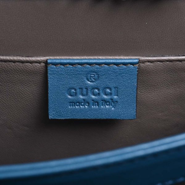 7 Gucci G Leather Chain Shoulder Bag Blue