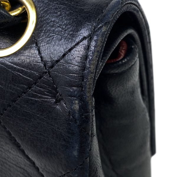 7 Chanel Matelasse Chain Shoulder Bag Coco Mark Black