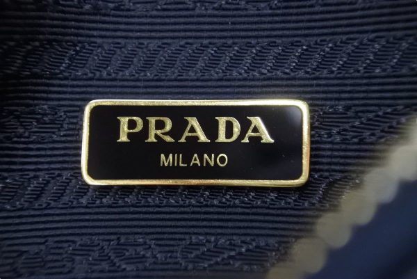 8 Prada Shoulder Bag Navy Cowhide