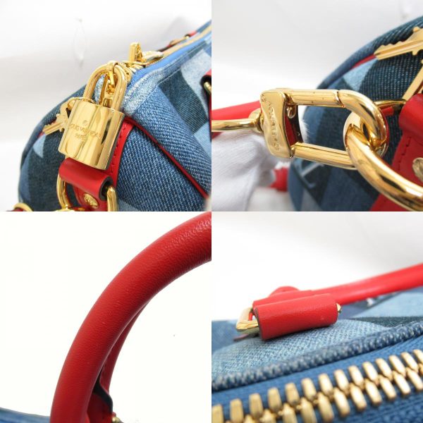 8 Louis Vuitton Speedy Bandouliere 30 Shoulder Bag Denim Blue