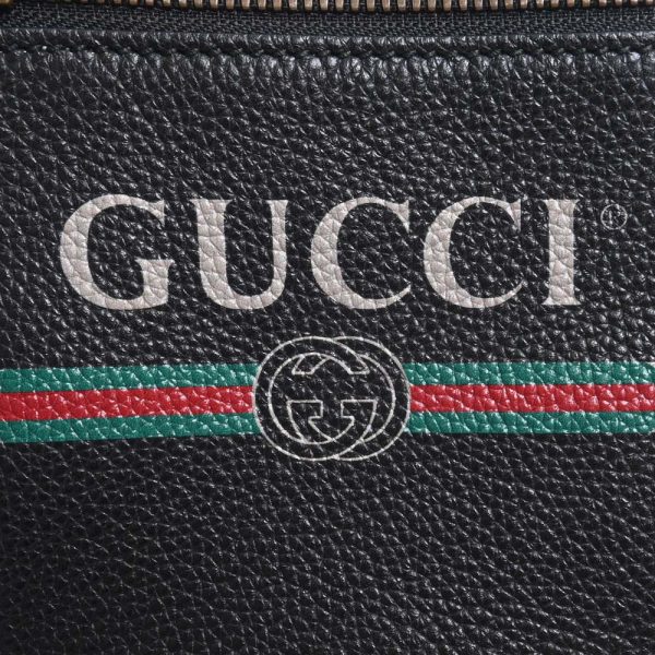 9 Gucci Vintage Logo Print Shoulder Bag Black