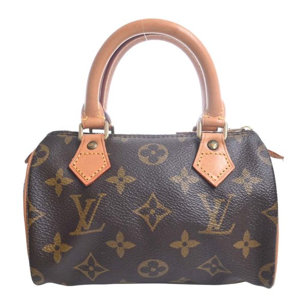 b5000009200017958 1 Louis Vuitton Monogram Mini Speedy 2way Handbag Brown