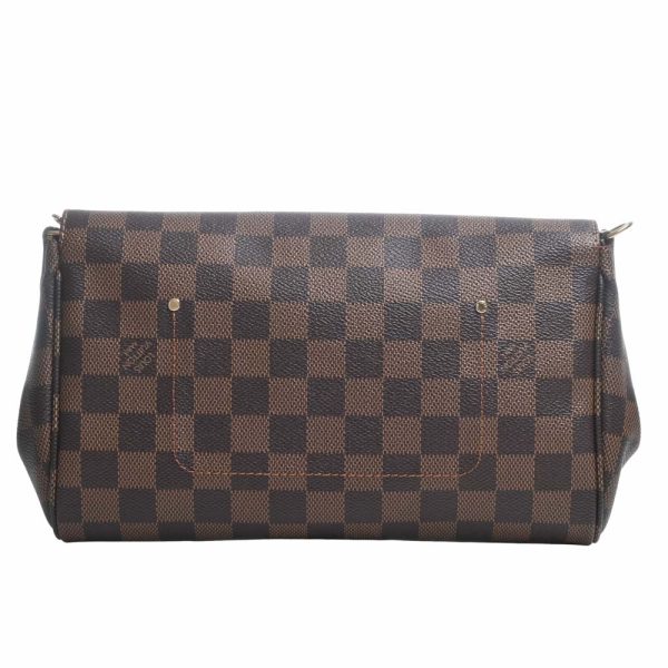 b5000022200003218 2 Louis Vuitton Damier Favorite 2way Chain Shoulder Bag PVC Brown