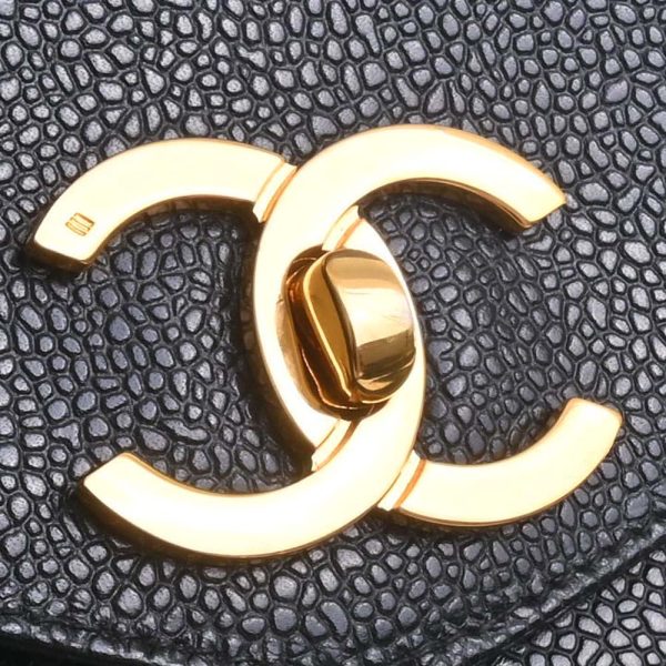 b5000459200000735 10 Chanel Caviar Skin Coco Mark Shoulder Bag Black