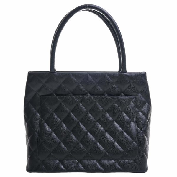 b5000460200000971 2 Chanel Caviar Skin Coco Mark Reproduction Tote Bag Black