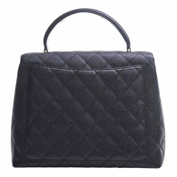 b5000548200000191 2 1 Chanel Caviar Skin Matelasse Coco Mark Top Handle Handbag Black