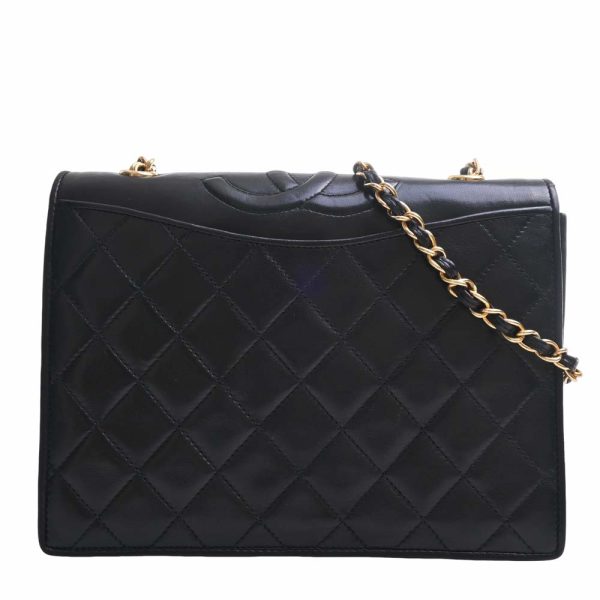 b5000590200003394 1 Chanel Lambskin Matelasse Coco Mark Chain Shoulder Bag Black