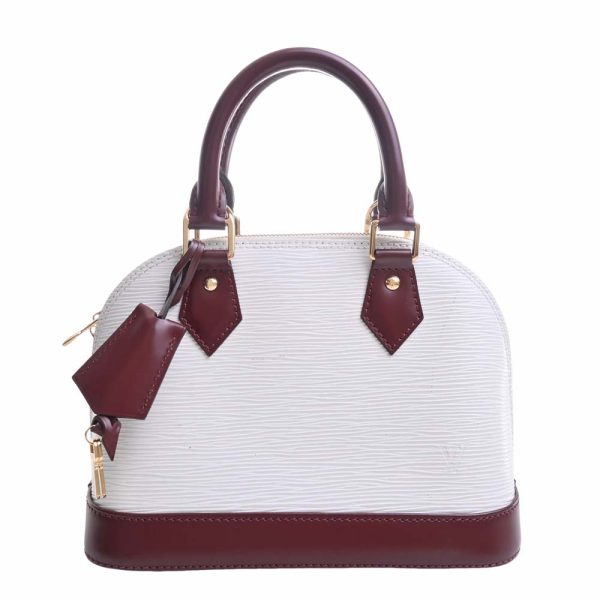 b5022423200000452 1 Louis Vuitton Epi Leather Alma BB 2way Handbag White Bordeaux