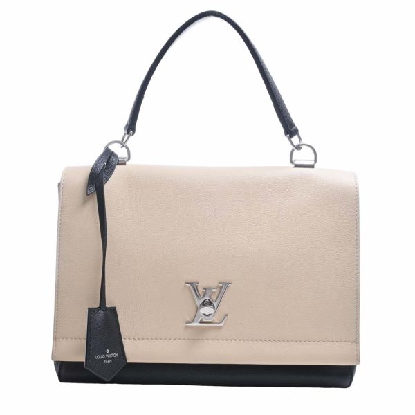 b5022583200001740 1 Louis Vuitton Taurillon LockMe Cartable 2way Handbag Black White