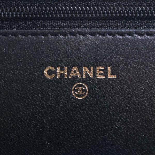 b5023911200001856 7 Chanel Leather Boy Coco Mark Chain Shoulder Wallet Long Black