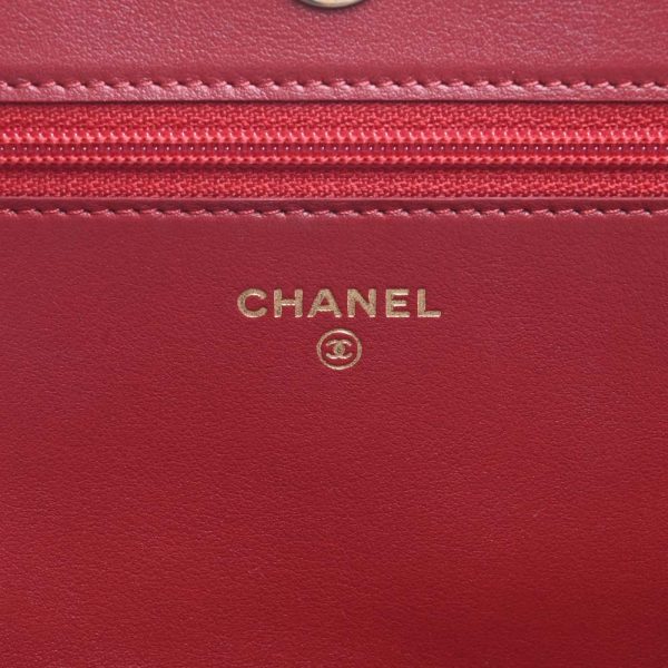 b5023920200001259 7 Chanel Caviar Skin Boy Coco Mark Chain Shoulder Long Wallet Red