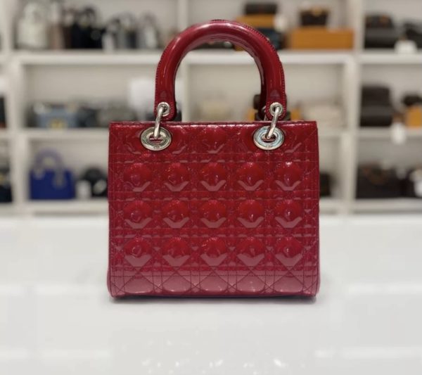 screenshot 68 Dior Red Cannage Patent Leather Medium Lady Dior Bag