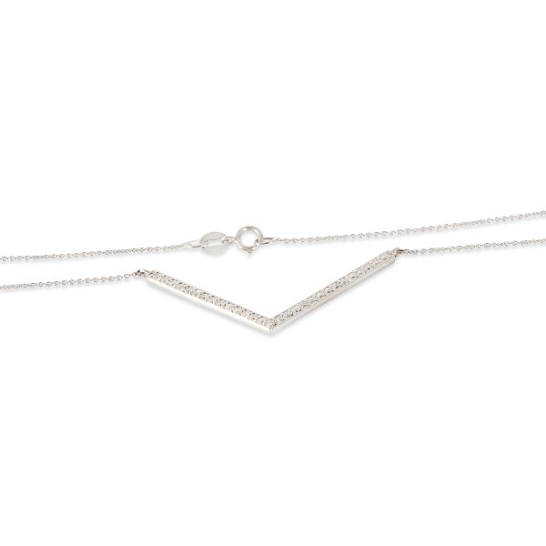 z133556 sv 14K White Gold Diamond V Necklace 13 Ctw