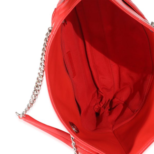 z134323 bv Chanel Red Lambskin CC Front Pocket Chain Tote