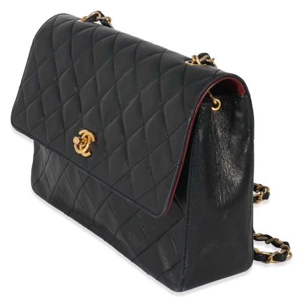 z134332 sv Chanel Black Quilted Square Classic Single Flap Bag