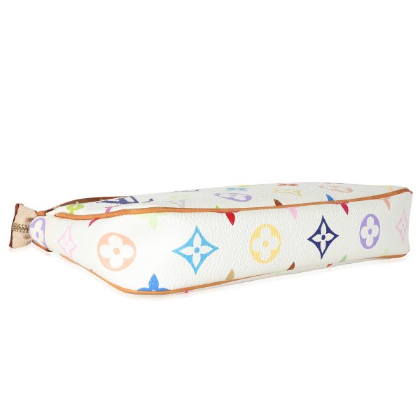 z134338 clasp Louis Vuitton White Multicolor Canvas Pochette Accessories