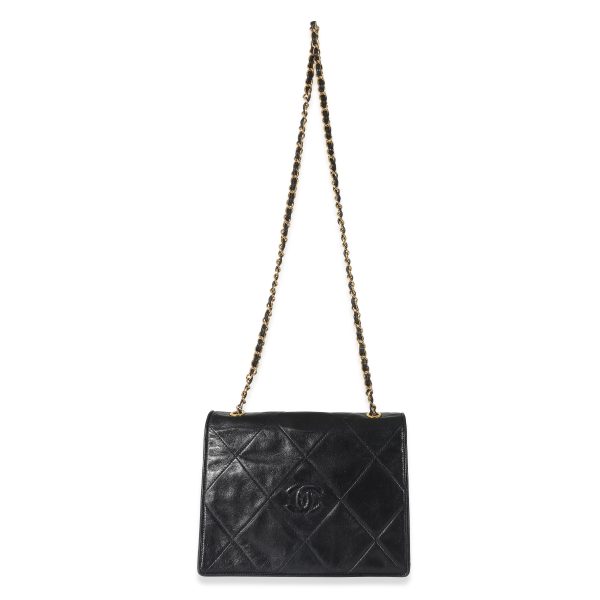 z134339 bv 844400fe 560e 4633 a864 64d0c6121c22 Chanel Vintage Black Lambskin CC Stitch Flap Bag