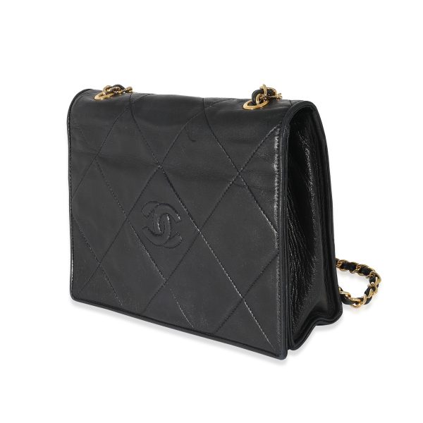 z134339 sv 5a48037e 3657 4710 b5ec 2dcb2a8693c2 Chanel Vintage Black Lambskin CC Stitch Flap Bag