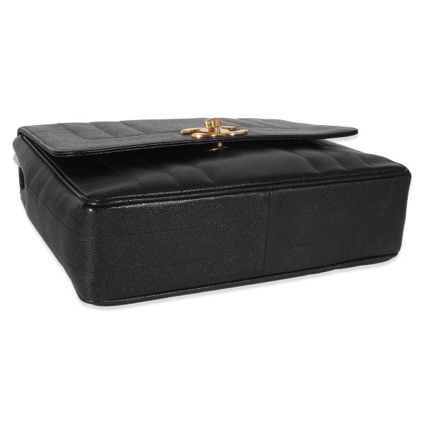 z134344 clasp Chanel Black Caviar Mademoiselle Kelly Bag
