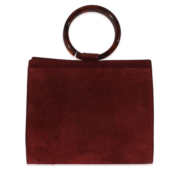 z134356 pv Chanel Red Suede Ring Top Handle Bag