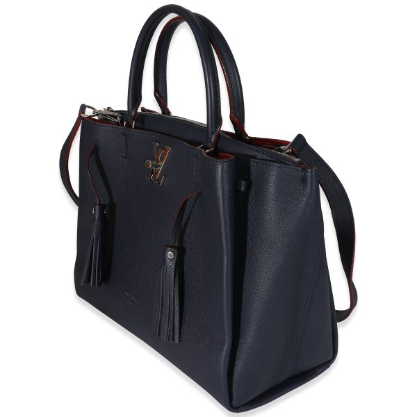 z134359 sv Louis Vuitton Calfskin Marine Rouge Lockmeto Tote