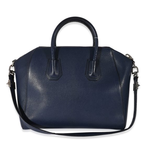 z134363 pv c017a75c f9c8 4e65 a599 9ef004c7648f Givenchy Navy Blue Grained Leather Medium Antigona Bag