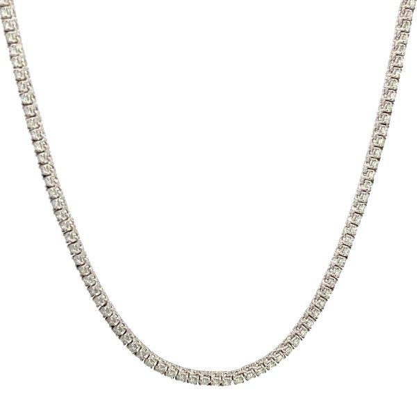 z135809 fv Diamond Tennis Necklace in 14K White Gold 4 CTW