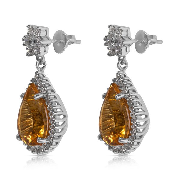 006186 sv 6766cfb2 01ce 4016 92a3 4ab0a851ce54 Citrine Pear Shape Drop Earrings in 18K White Gold 150 CTW