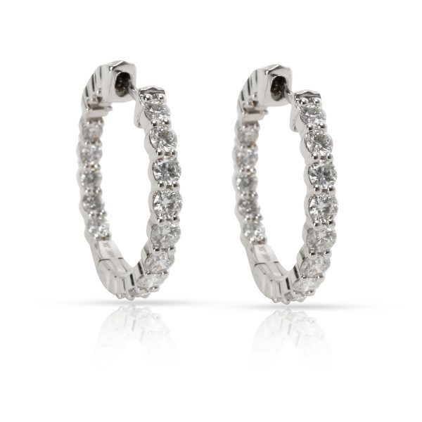 Diamond Hoop Earring in 14K White Gold 198 CTW Diamond Hoop Earring in 14K White Gold 198 CTW